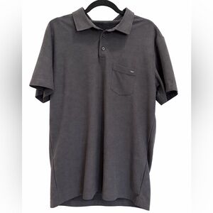 Vuori Men’s Ace Polo Shirt Short Sleeve Pocket Dark Gray Large